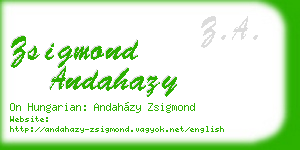 zsigmond andahazy business card